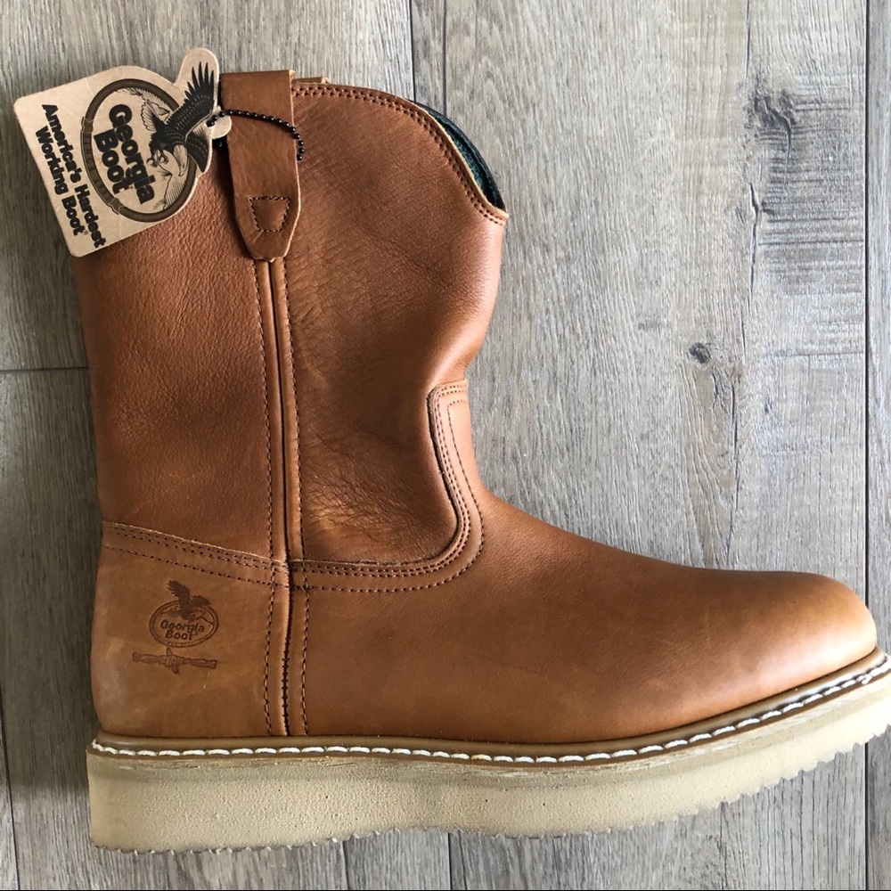Georgia Boot Wellington Wedge Leather Work Boots